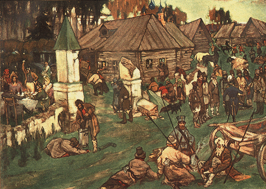 Ополчение 1812 года. (Картина Г.Д. Алексеева).