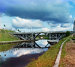 Подъемный мост на реке Вытегре. [Российская империя]
