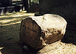 The stone by the pedestal of the Memorial