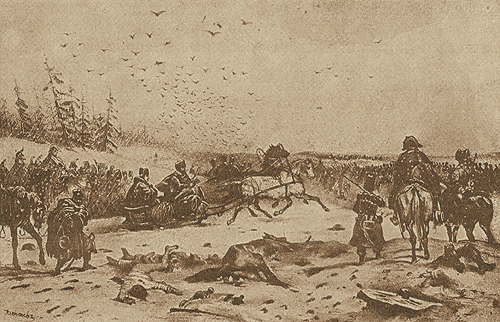 Возвращение Наполеона из России. (Карт. Алексеева. 1849 г.).