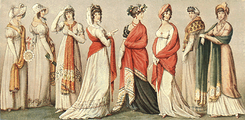Костюмы во Франции 1800-1810 гг. (Racinet).
