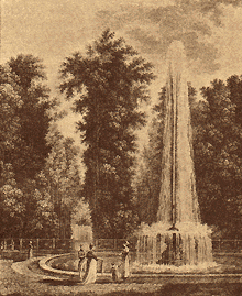 Итальянский фонтан в Петергофе (грав. Галактионова).