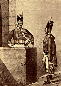 Офицер и рядовой Лейб-гусарского полка (1800 г.).