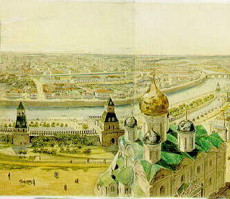A panorama of Moscow and its environs from the Belfry of Ivan the Great. 1845-1846.