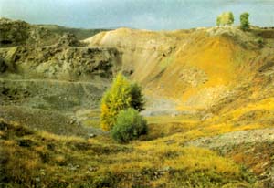 Modern photo of area of ancient mining