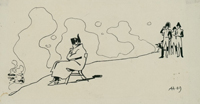 Николаев А.В. Наполеон на Бородинском поле. Иллюстрация к роману «Война и мир». 1969 г. Бумага, тушь, перо