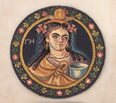 Медальон с изображением богини земли Геи. IV-V вв. Египет. Шпалерное плетение, лен, шерсть