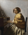 Johannes Vermeer (1632-1675). Young Woman Seated at a Virginal. ca. 1670-72. Oil on canvas. 25.5 x 20.1 cm