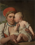 Венецианов А.Г. Кормилица с ребенком. Начало 1830-х ©Государственная Третьяковская галерея, Москва 