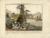 Эпизод с военными судами 17 марта 1790 г. во время русско-шведской войны. Конец XVIII в. Бумага верже; гравюра резцом, акварель