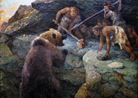 Комаров А.Н. Борьба неандертальцев с пещерным медведем