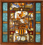 Бартоломеус Холл (работал в конце XVI века). Витраж с изображением герба Ганса Гарфа. 1597 . Швейцария. Стекло цветное (окрашенное в массе), стекло бесцветное, стекло двуслойное, резьба, роспись витражными красками, серебряной протравой, шварцлотом, гриза