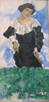 М. Шагал. Белла с белым воротником. 1917. Национальный музей современного искусства, Центр Жоржа Помпиду
