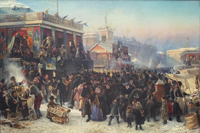 Картина Константина Маковского «Народное гулянье во время масленицы на Адмиралтейской площади в Петербурге»  после реставрации
