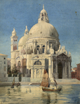 Гримм Г.Д. Вид церкви Санта Мариа делла Салюте в Венеции. 1890-е. Бумага, акварель