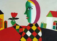 Алексей Новиков. Женщина с цветком. 1987