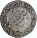 Монета. Италия, Милан. Лудовико Мария Сфорца (1481-1494). Тестон. Лицевая сторона