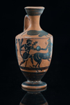 Лекиф чернофигурный: Геракл с кентавром. Греция. Конец VI в. до н.э.