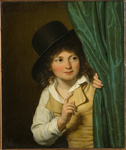 Жан-Луи Ланевиль. Мальчик у занавески. Париж, 1807 г. Холст, масло