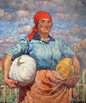 Колхозница с тыквами. 1930. Х.,м. 120х97,5