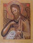 Икона ''Святой пророк Иоанн Предтеча со свитком и чашей Евхаристии''. ХIХ век