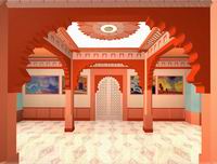 Трехмерная модель интерьера зала индийской культуры. Дизайнеры Д.Борщенко, Н.Каритович