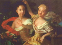 Луи Каравакк. Портрет царевен Анны Петровны и Елизаветы Петровны. 1717