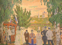 Б. М. Кустодиев. В провинции (гуляние). 1910. Костромской музей 
