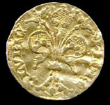 Флорин. Флоренция. Найден в Булгаре в 1863 г. XIV в. Золото