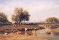 М.К.Клодт. Стадо у реки в полдень. 1869