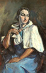 Александр Бенуа ди Стетто. Портрет Камы в белой горжетке. 1945