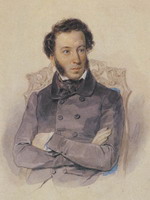П.Ф.Соколов - Акварель-А.С.Пушкин 1836 г.