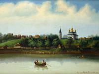 Неизвестный художник. Вид города Романов-Борисоглебский со стороны Волги 1840-1850 ЯХМ