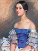 SerebrqkovaZ.E. Portret E.N. Gejderih v golubom 1923