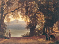 .Ф.Щедрин.Озеро Альбано в окрестностях Рима. Не позднее 1825. Холст, масло. 45х61