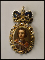 Наградной Портрет Петра I, неизвестный художник нач XVIII в, золото, эмаль, алмазы.