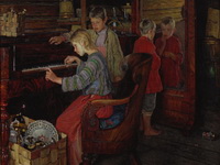 Богданов-Бельский Н.П. Дети за пианино. 1918. 