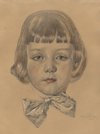 В. М. Оленев. Портрет Музы. Бум.,карандаш, 1935