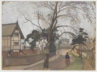 Камиль Писсаро (1830-1903). Улица в пригороде Лондона. 1871