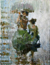 Девушки с зонтиками. Х.м. 65х50.2009