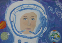 Экспонат Всероссийской детской художественной выставки «Объединённые космосом»