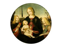 Перуджино Пьетро, мастерская ''Мадонна с младенцем и ангелами''. XV век