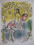 Марк Шагал. Иллюстрация к ''Одиссее'' Гомера, Одиссей. Литография, 42,5х33см, 1974-1975