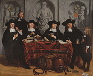Групповой портрет членов правления гильдии бондарей и сборщиков винных налогов. Гербранд ван ден Экхаут. 1673