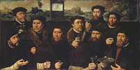 Групповой портрет корпорации амстердамских стрелков (Девять стрелков роты Е). Дирк  Якобс. 1561