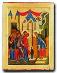 Введение во храм Пресв. Богородицы. 1497 г. Икона из Успенского собора Кирилло-Белозерского мон-ря.  (КБМЗ)