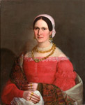 Портрет молодой зарайской купчихи в красном платье. 40-е -50-е гг. XIX в.