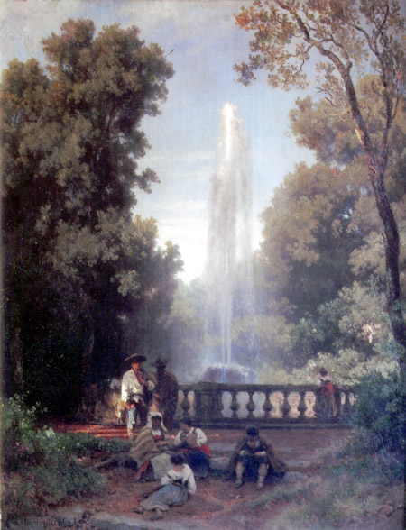 Ахенбах, Освальд (1827-1905). Фонтан в парке