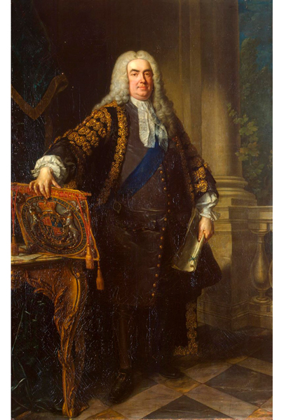 Жан-Батист Ванлоо. Портрет сэра Роберта Уолпола, графа Орфорда. 1740.  Холст, масло. Фрагмент. Государственный Эрмитаж