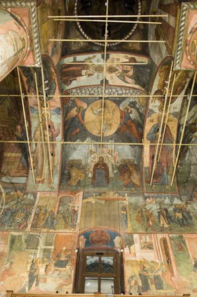 Фрески Собора Сретенского монастыря. Общий вид западной стены